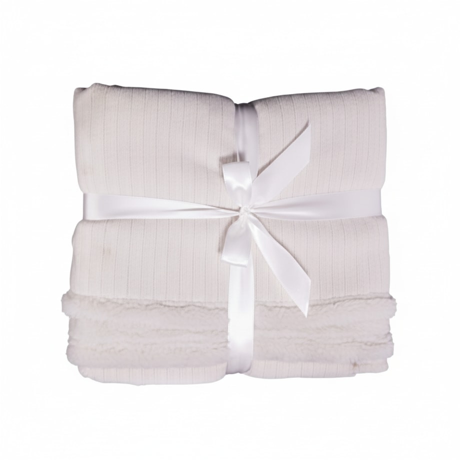 Koc Świąteczny Dekoracyjny Narzuta Na Łóżko 150X125 Cm Ozdoba Ciepły Biały