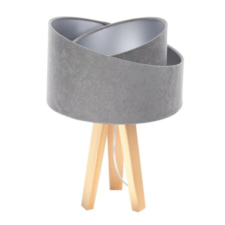 Lampa stołowa GEMSTONE szara/srebrna/sosna