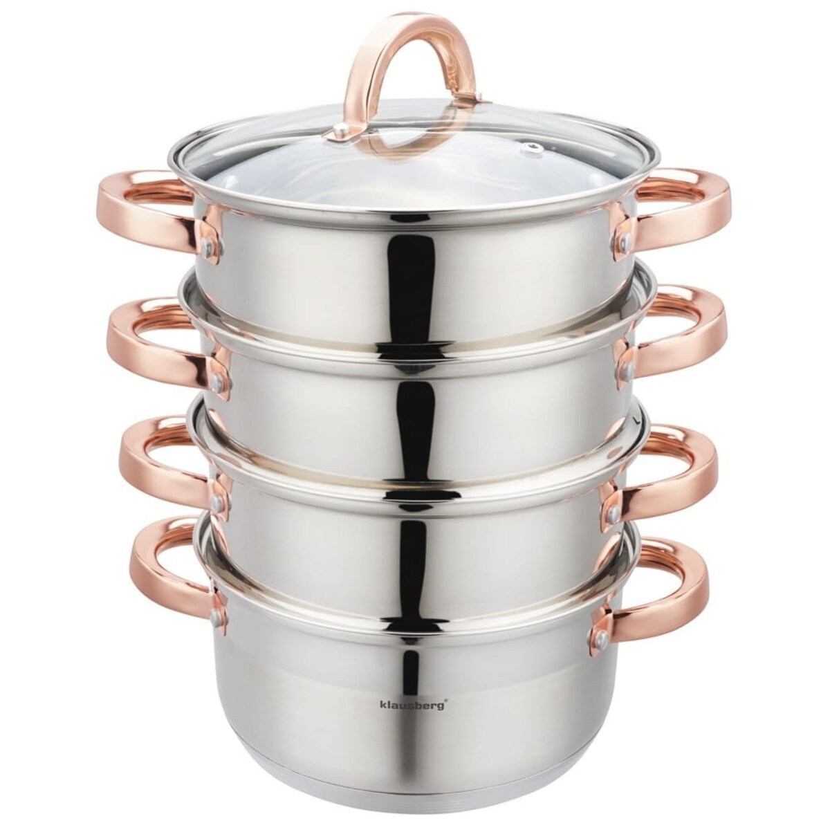 Zestaw garnków do gotowania na parze 20cm 5 elementów Parowar Rose Gold KLAUSBERG