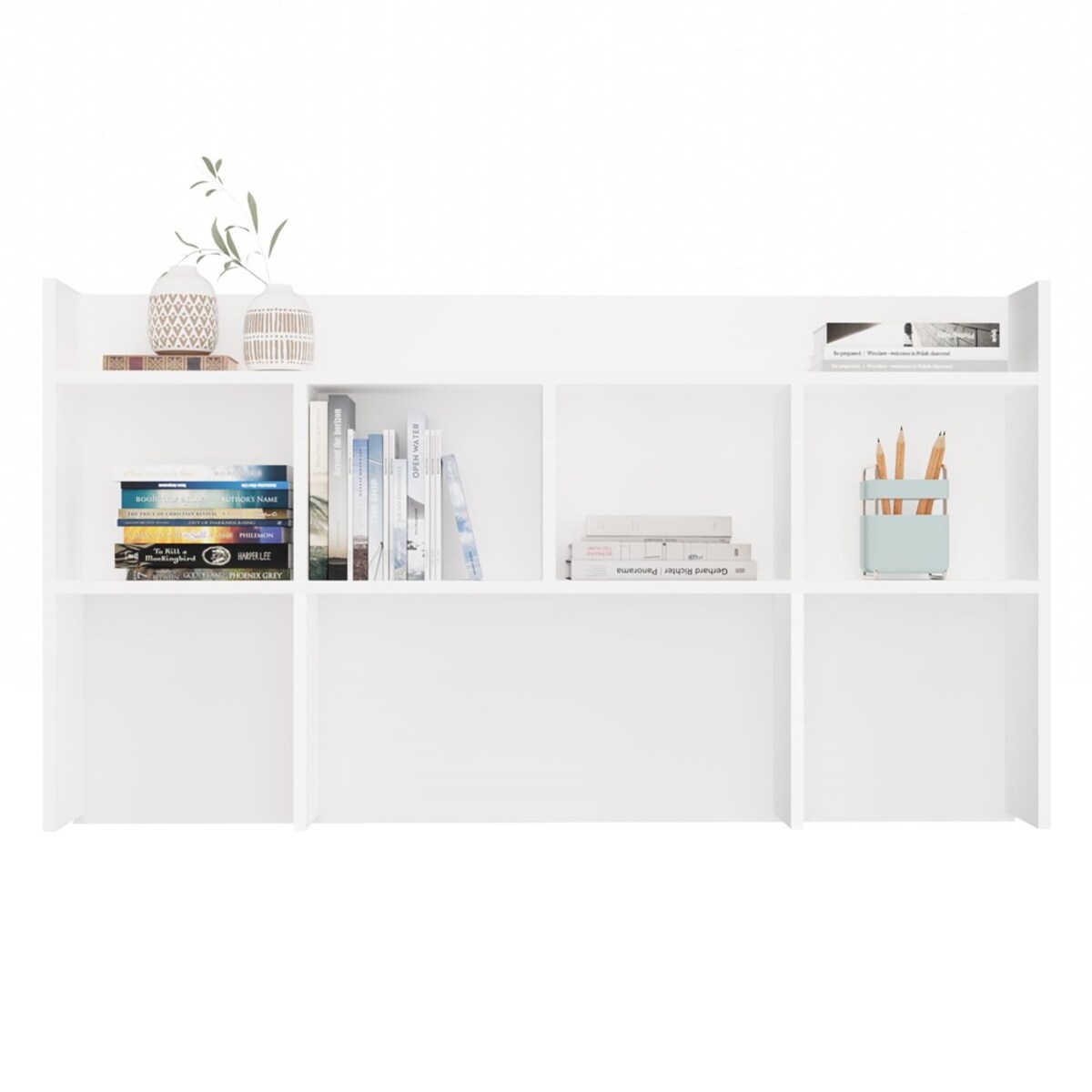 Nadstawka do Biurka 130 cm BIAŁA Regał Na Książki Dokumenty