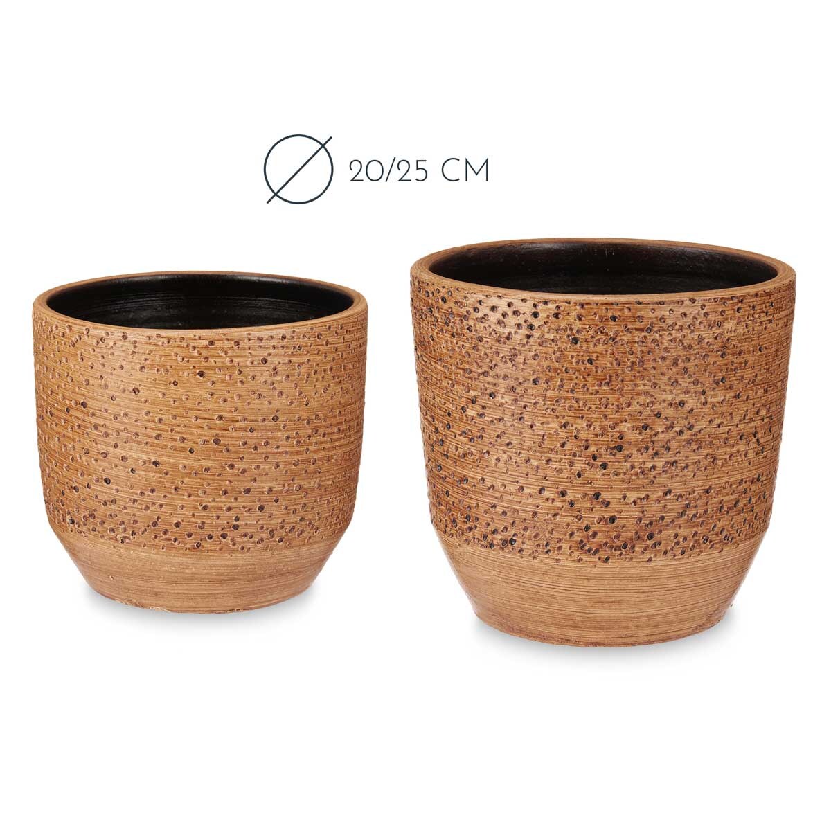 Ceramiczne doniczki DOTS&LINES, 2 sztuki: Ø 20 cm i Ø 25 cm