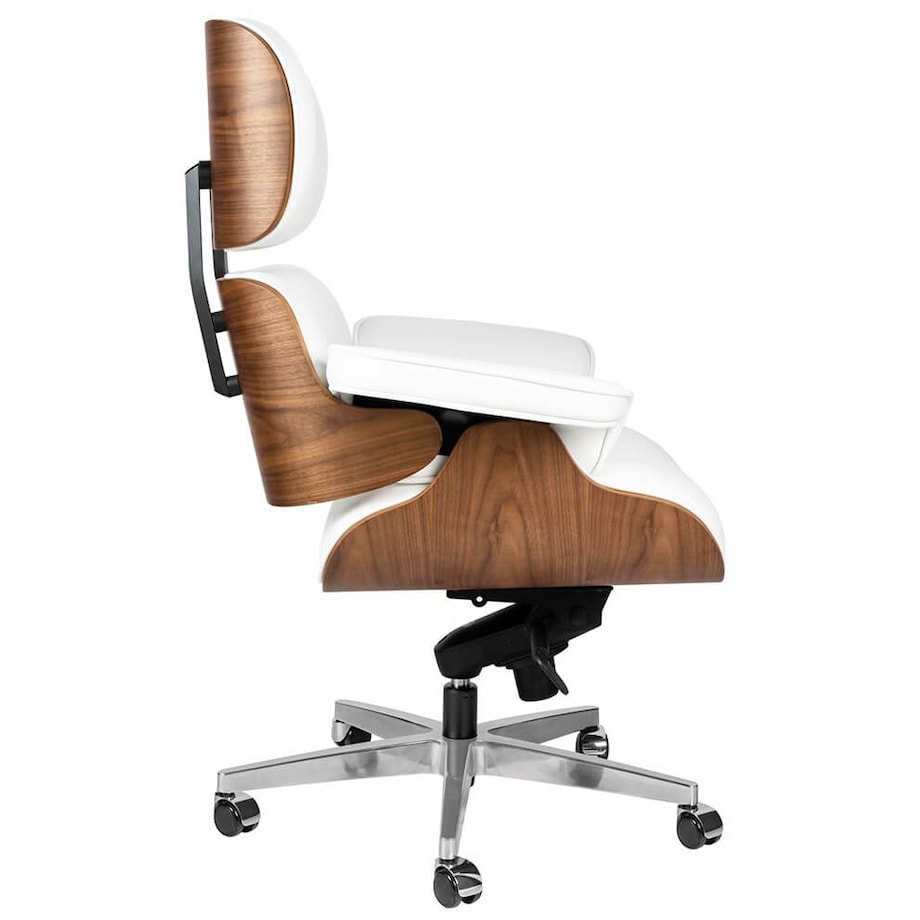 Biały fotel obrotowy KH1501100153 Lounge Gubernator z funkcją regulacji