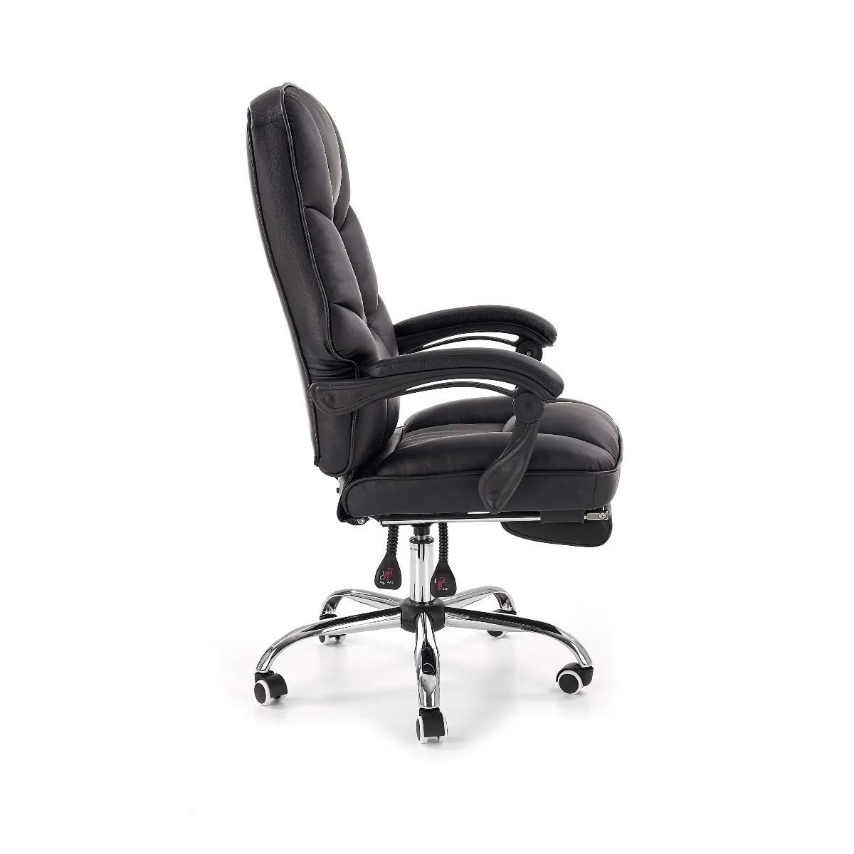 Fotel biurowy ALVIN czarny z podnóżkiem