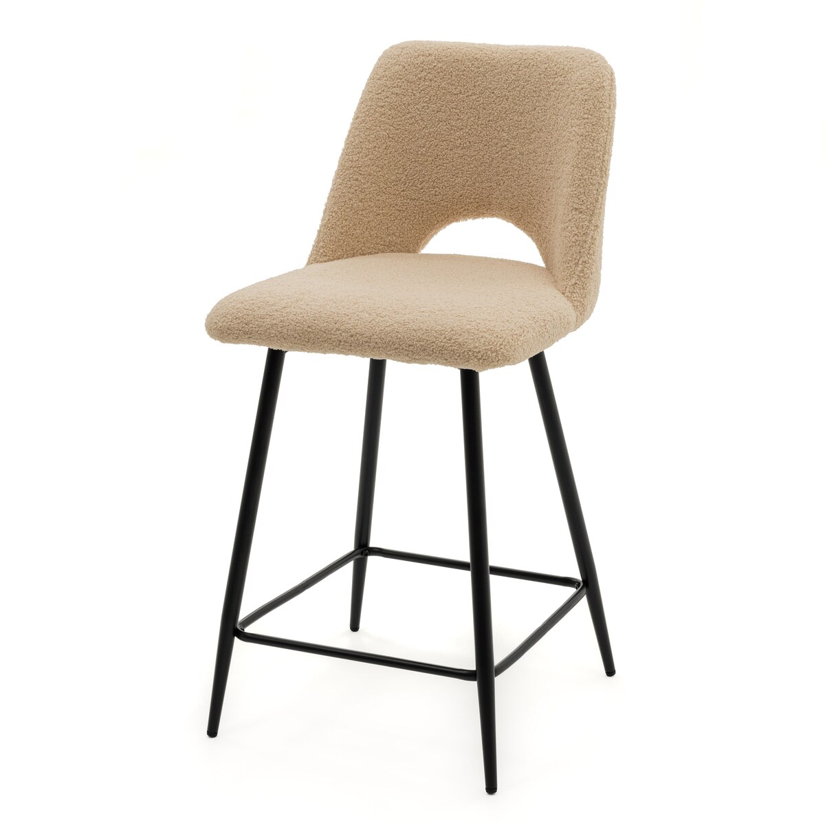 HOKER TAPICEROWANY BOUCLE TEDDY DO SALONU JADALNI BAROWY NOWOCZESNY ORO BEŻOWY