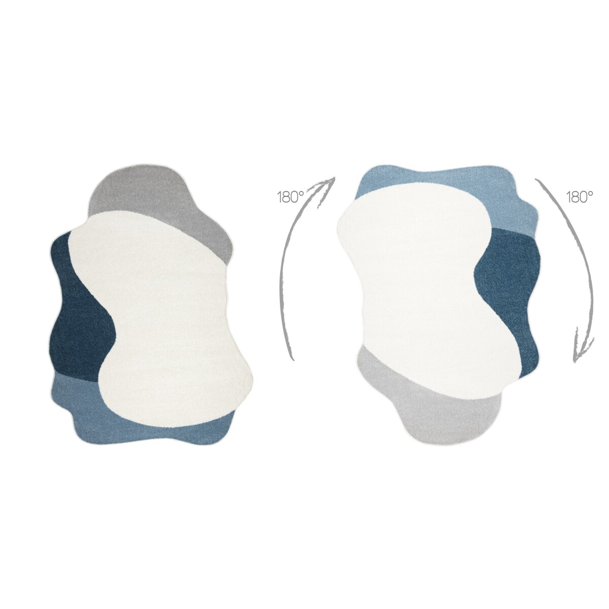 Dywan FUSION 5710 biały / granatowy Shape - 160x220 cm