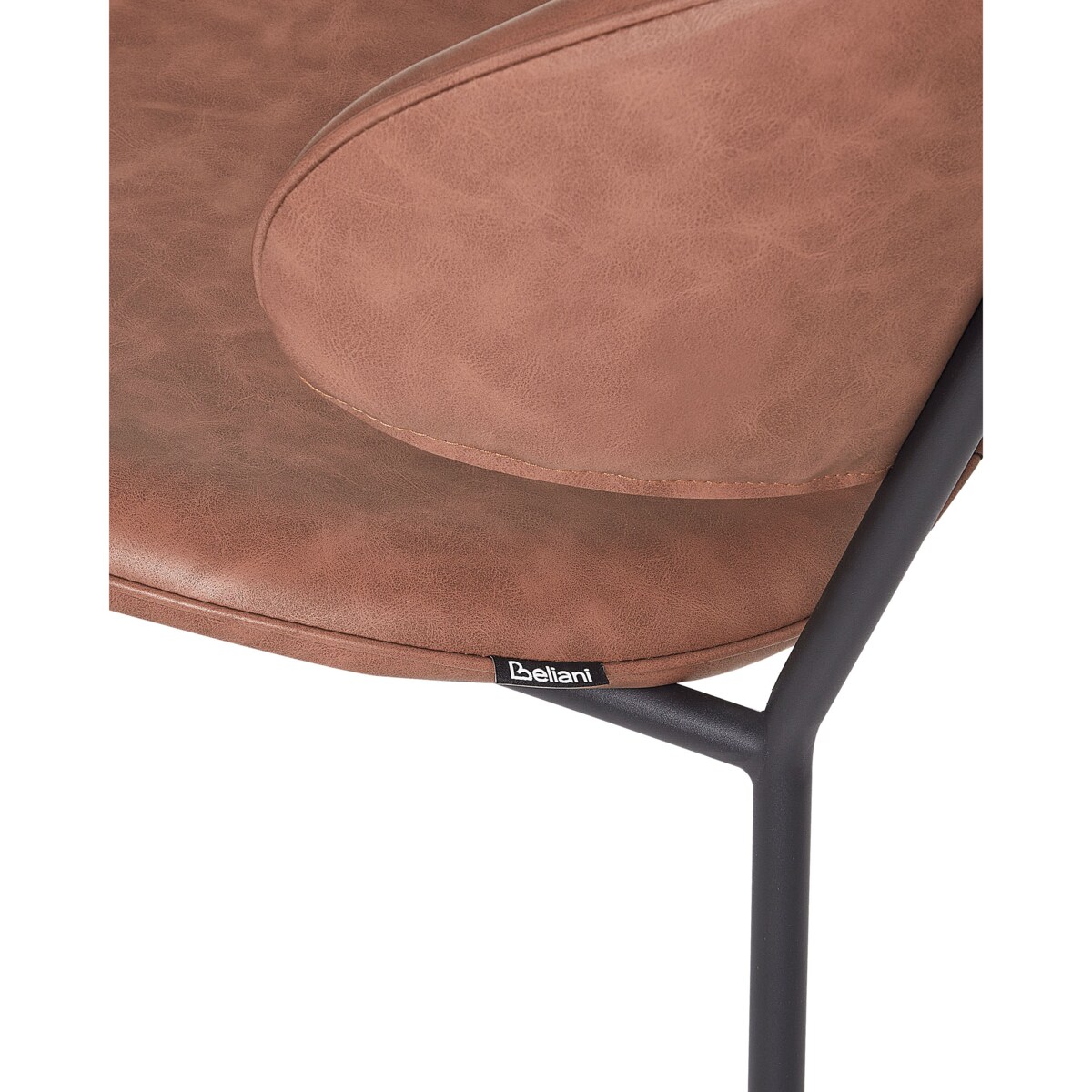 Krzesło do jadalni Zestaw 2 Skóra ekologiczna Brązowy KIANA