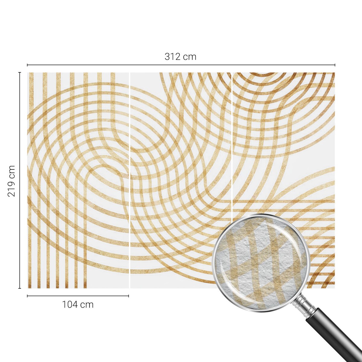 Fototapeta flizelinowa 312x219 cm - Geometryczne sploty, tapeta ścienna biała