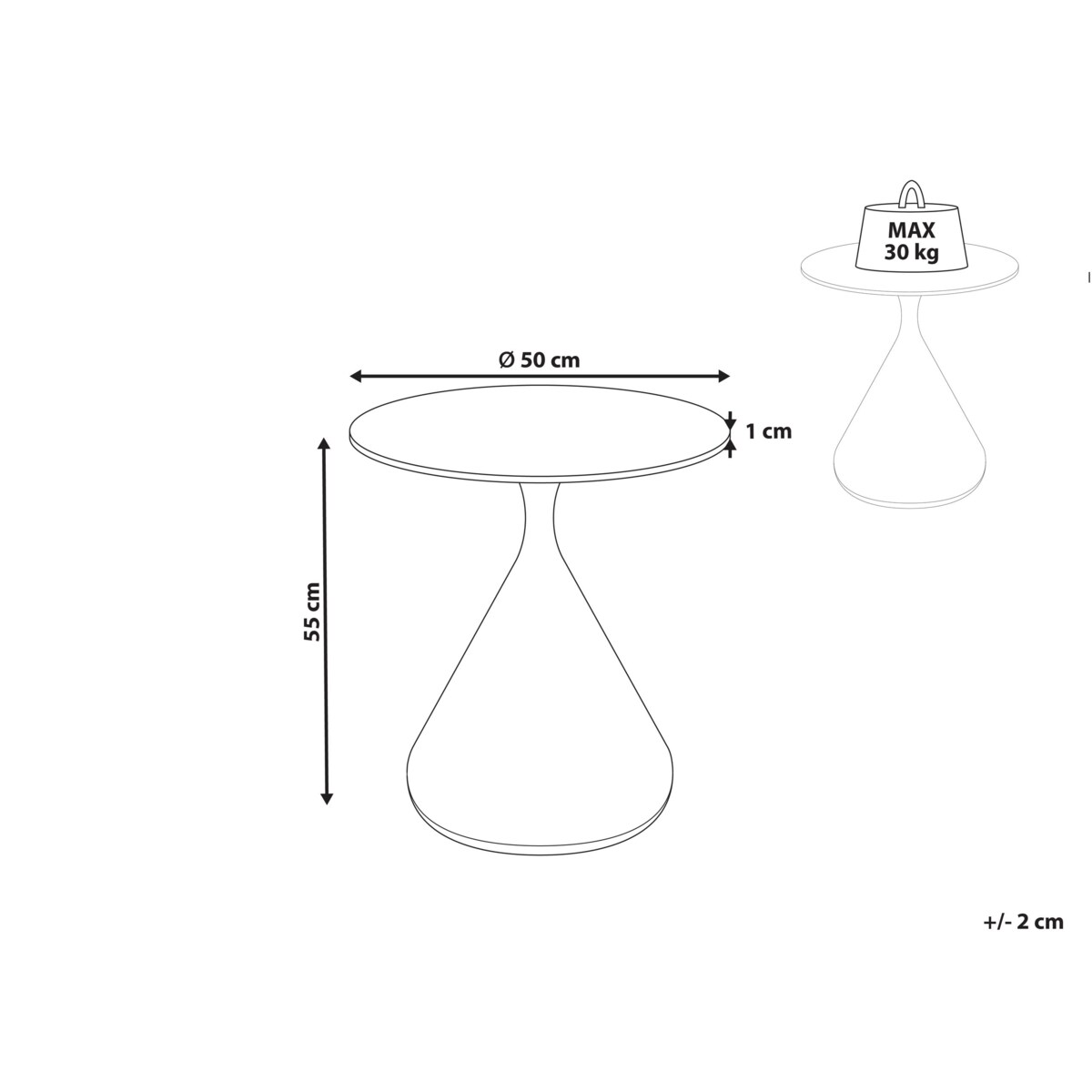 Stolik pomocniczy ceramiczny czarny HAIWEE