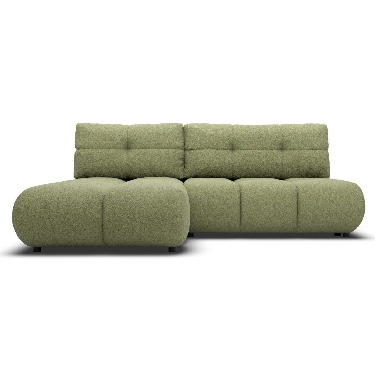 Pikowany Narożnik MILA rozkładany bez boczków lewy zielony