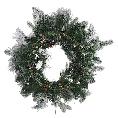 Ośnieżony wieniec świąteczny LED WHITEHORN Biały 55 cm