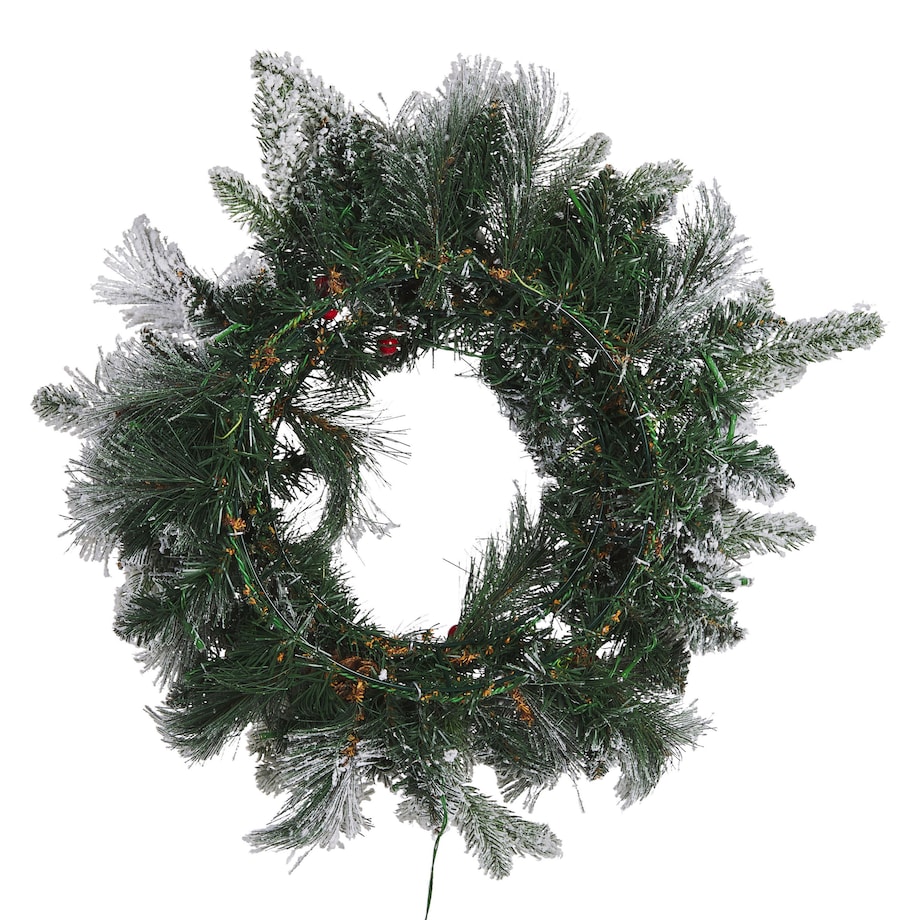 Ośnieżony wieniec świąteczny LED WHITEHORN Biały 55 cm