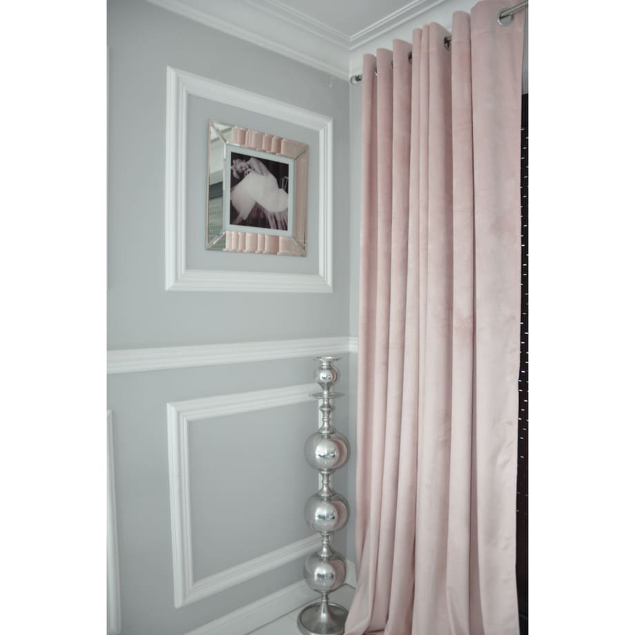 Zasłona welurowa gładka | 140x250 cm przelotki | baby pink