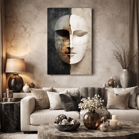 Obraz abstrakcyjny twarz nowoczesny obraz na płótnie canvas