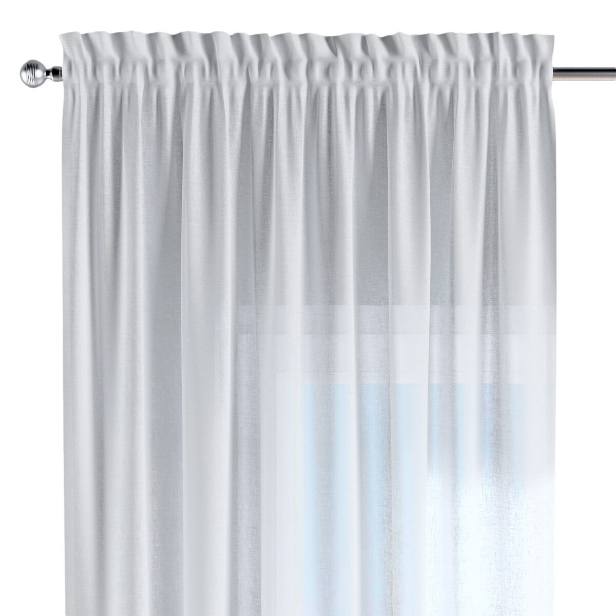 Zasłona na kanale z grzywką 1 szt. 130x245 prześwitujący ecru