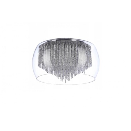 Sufitowa lampa szklana Rego do jadalni kryształki chrom