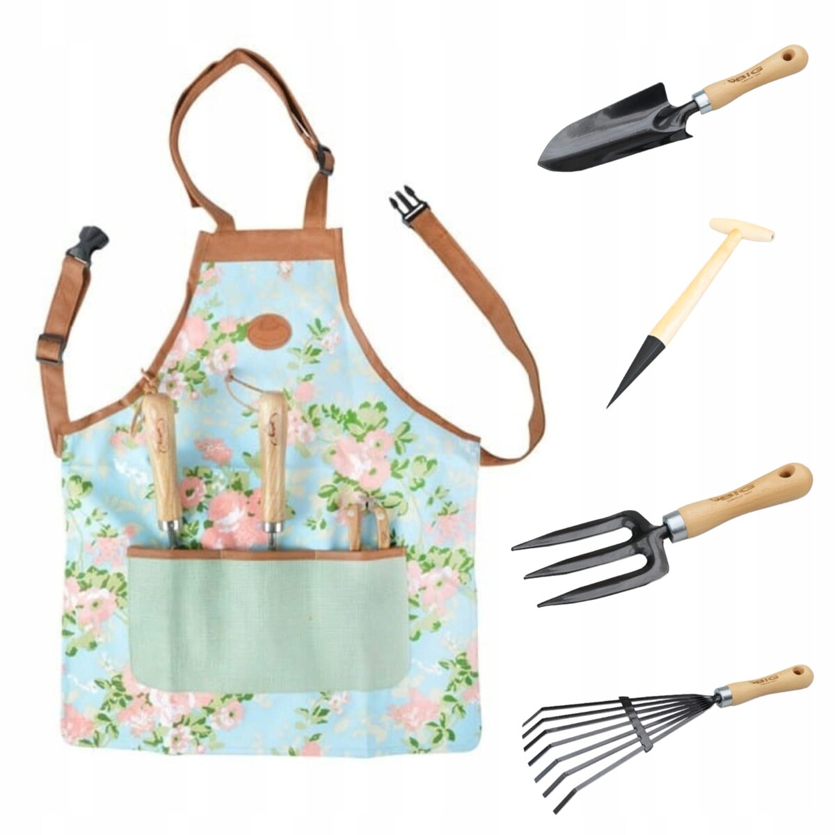 Fartuch Ogrodniczy Damski do Pracy w Ogrodzie Róże