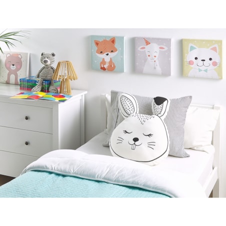 Bawełniana poduszka dla dzieci królik 53 x 43 cm biało-czarna KANPUR