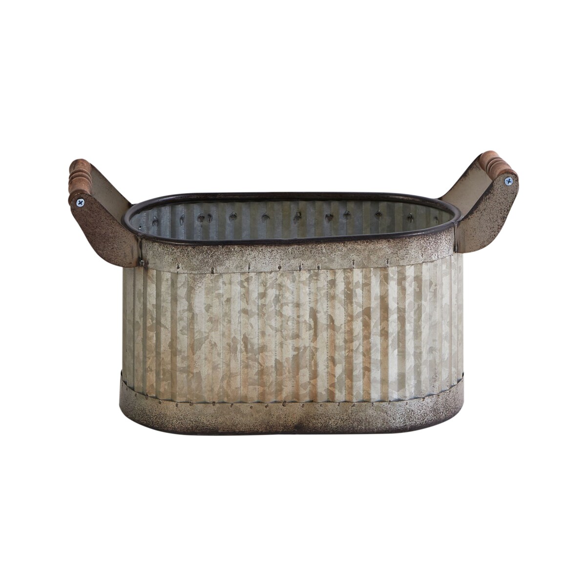 Zestaw 2 doniczek TULIPE Metal 31/41 cm Szary