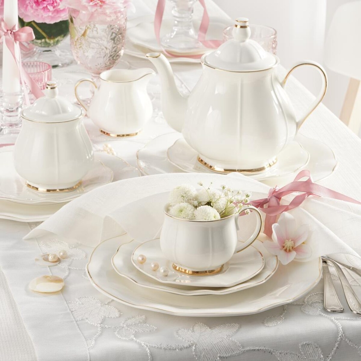 VILLA ITALIA Dzbanek do herbaty porcelanowy 1,2 litra SANDRINE