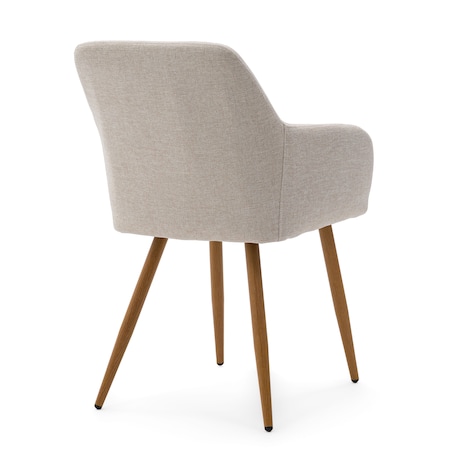 Krzesło tapicerowane skandynawskie beżowe SCANDI metalowe nogi w kolorze drewna