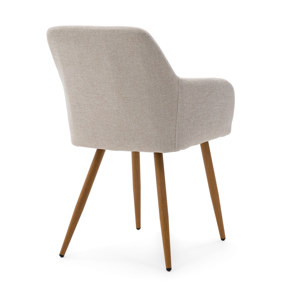 Krzesło tapicerowane skandynawskie beżowe SCANDI metalowe nogi w kolorze drewna