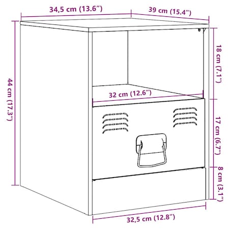 vidaXL Szafki nocne, 2 szt., różowe, 34,5x39x44 cm, stal
