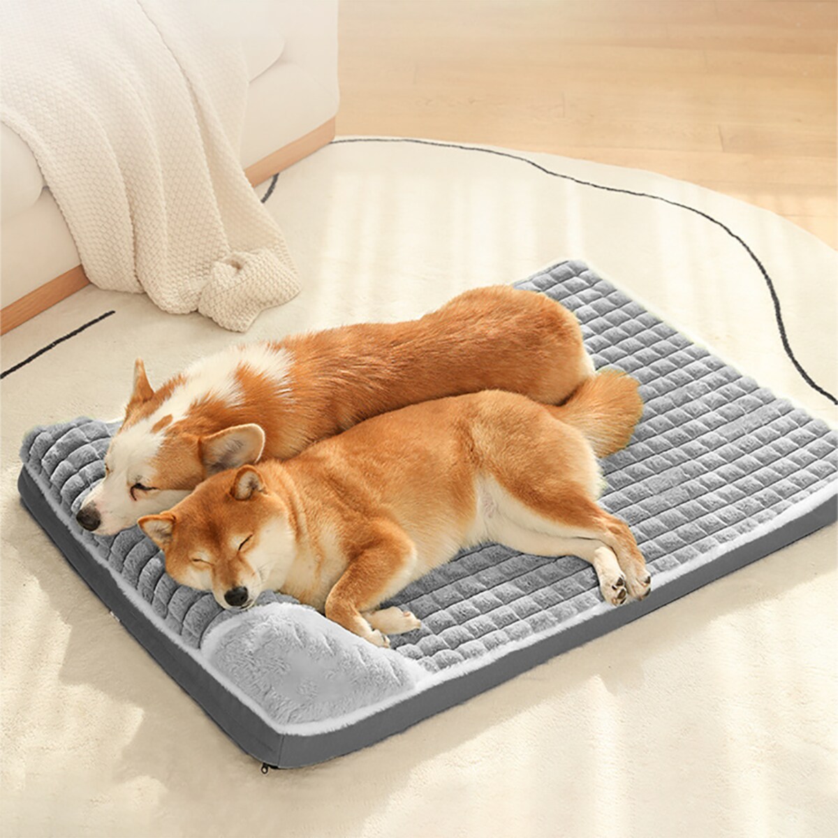 PLUSZOWE PROSTOKĄTNE LEGOWISKO kojec DLA PSA KOTA poduszka posłanie 100x70