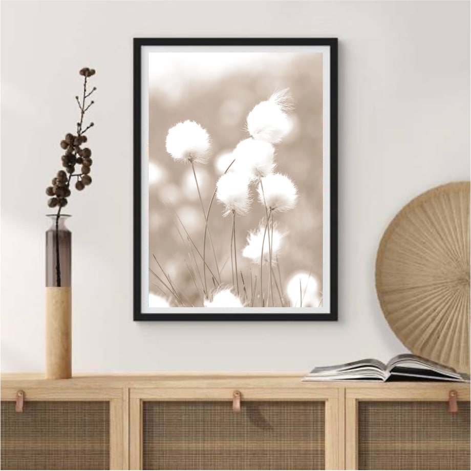 Poster Story, Plakat, Obraz - Bawełniana Trawa, wymiary 21 x 30 cm