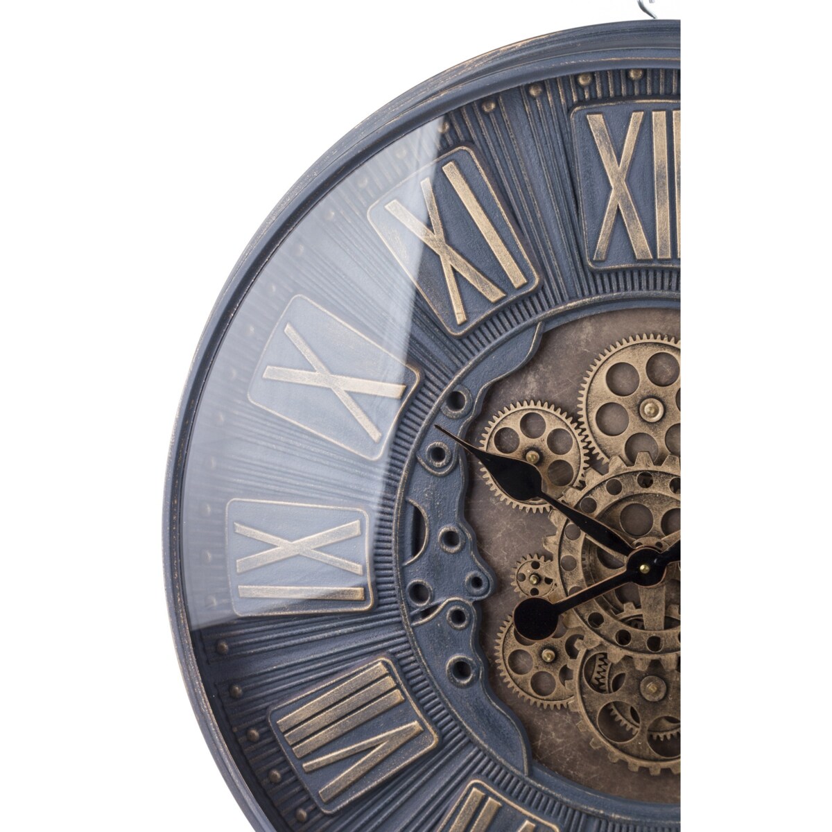 Zegar ścienny metalowy 70x70x9 cm OROGLIO niebieski