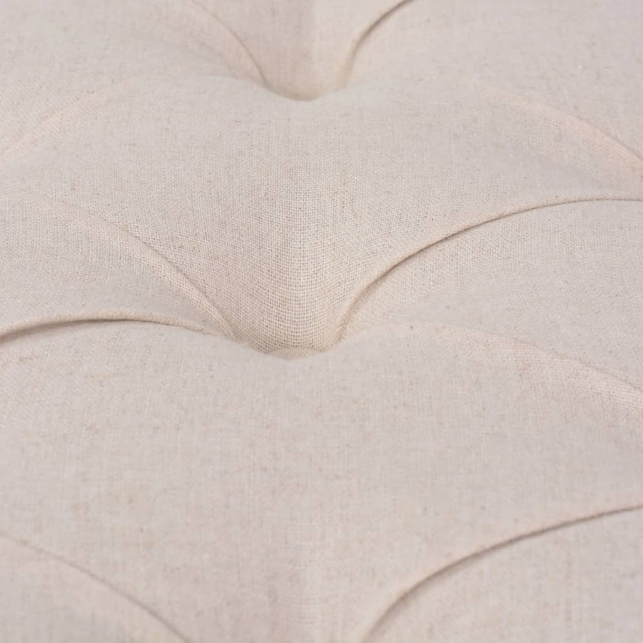 vidaXL Ławka do przedpokoju, len i lite drewno, 150x40x48 cm, kremowa