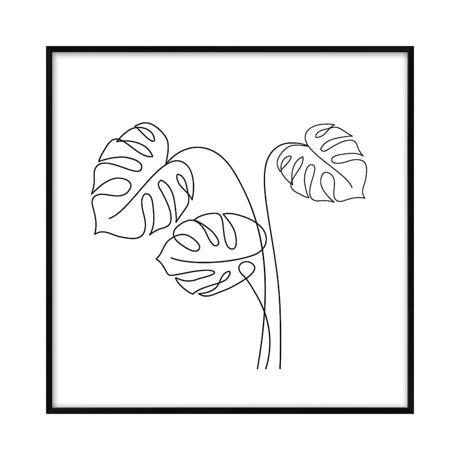 Obraz liście "one line" 30x30 cm
