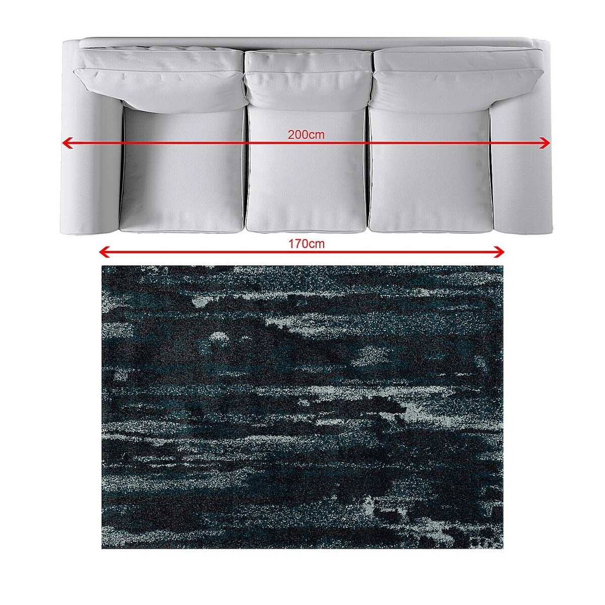 Dywan Softness near black/peacock blue 120x170cm, 120x170cm