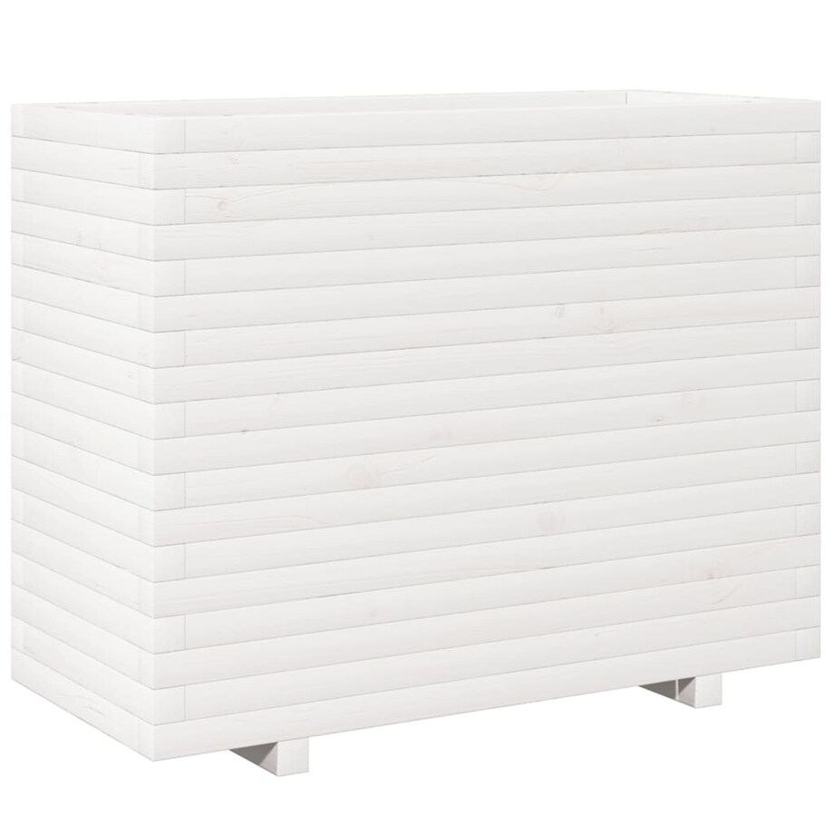 vidaXL Donica ogrodowa, biała, 90x40x72,5 cm, lite drewno sosnowe