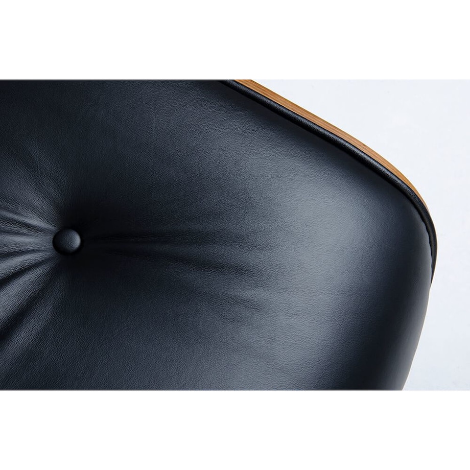 Wypoczynkowy fotel Lounge KH1501100140 z podnóżkiem czarny orzech