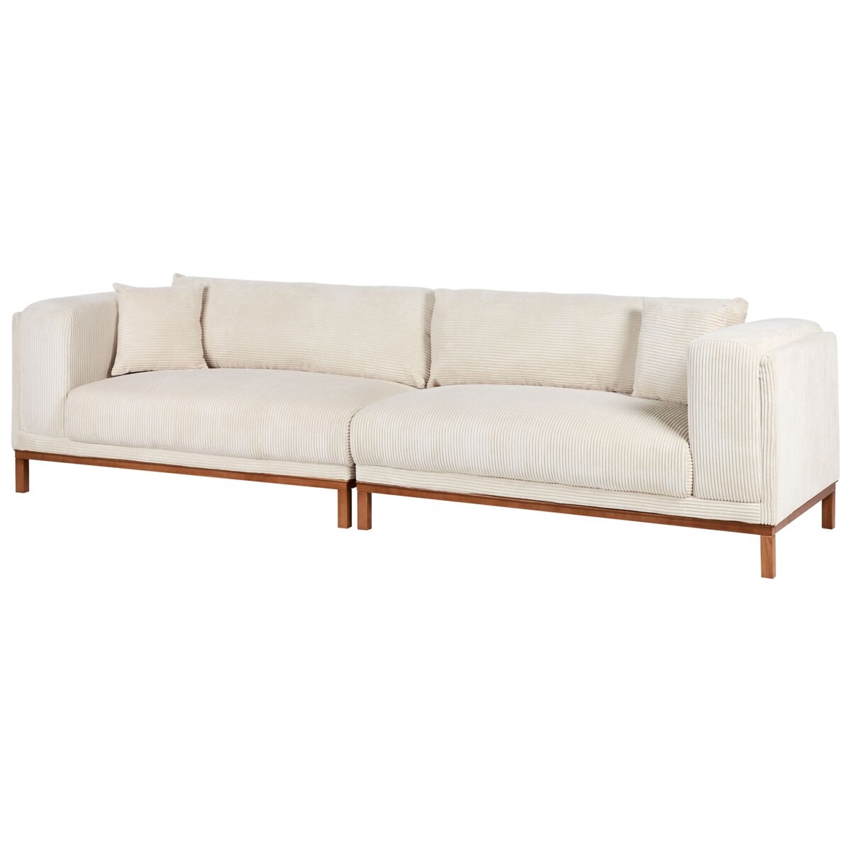 Sofa 4-osobowa sztruksowa beżowa VENG