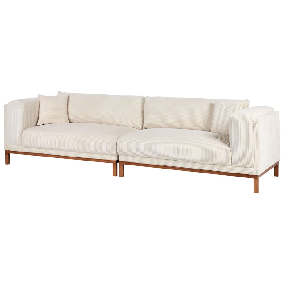 Sofa 4-osobowa sztruksowa beżowa VENG