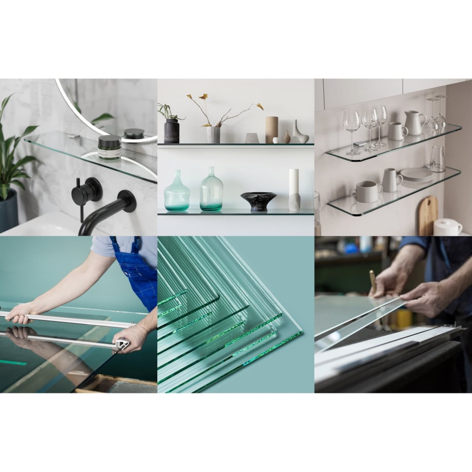 Szklana półka do kuchni - przezroczysta - 50x13 cm