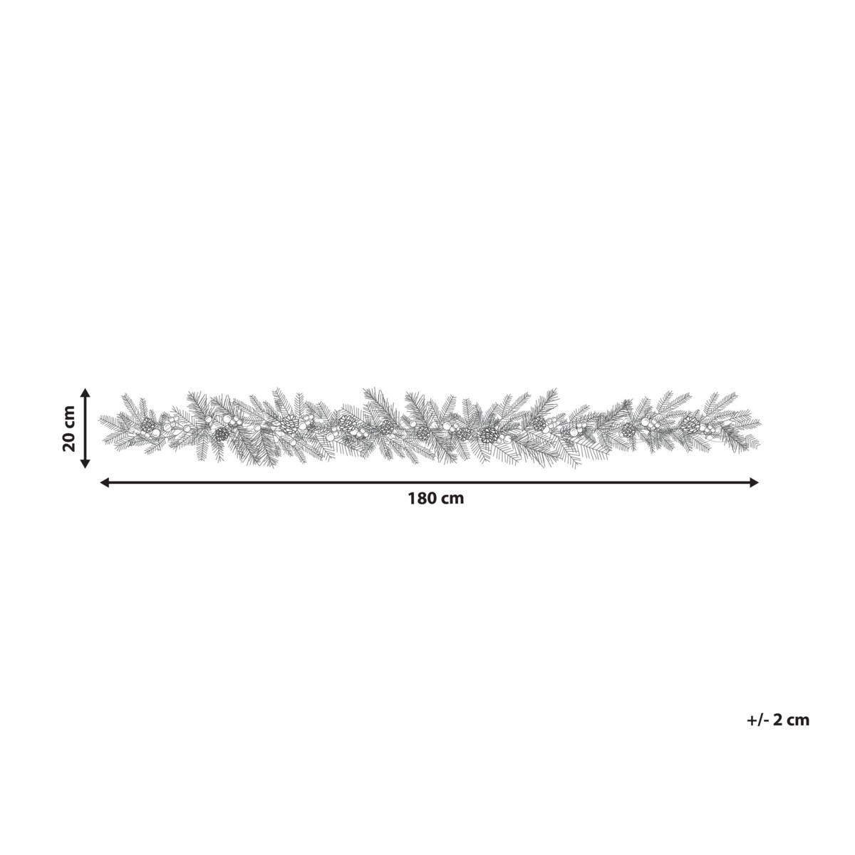 Ośnieżona świąteczna girlanda LED 180 cm zielona PAIMIO