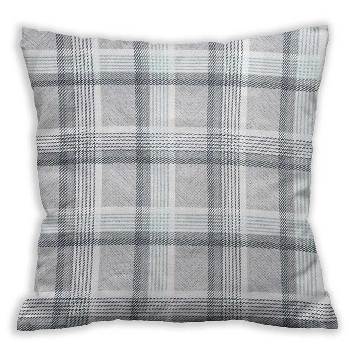Poszewka dekoracyjna bawełniana 40x40 Grid szara klasyczna krata, Cottonlove, Darymex