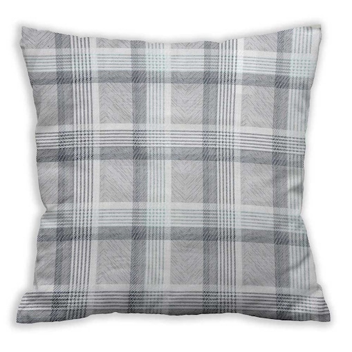Poszewka dekoracyjna bawełniana 40x40 Grid szara klasyczna krata, Cottonlove, Darymex