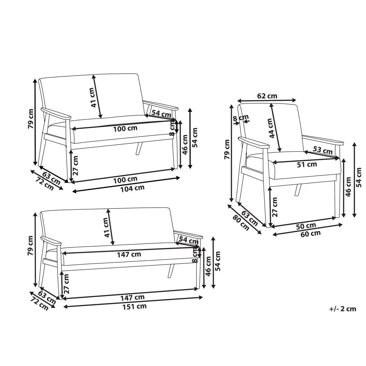 Komplet wypoczynkowy dla 6 osób ESRUM Ciemny brąz/ szary
