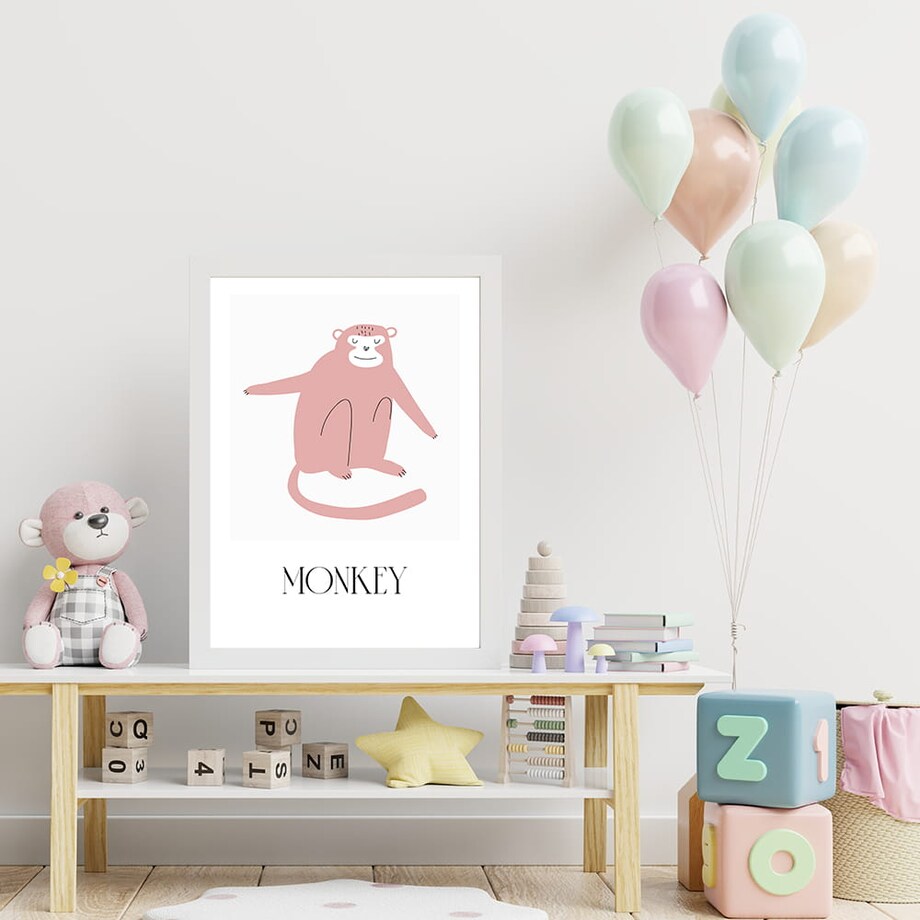 plakat zwierzaki z afryki monkey 50x70 cm