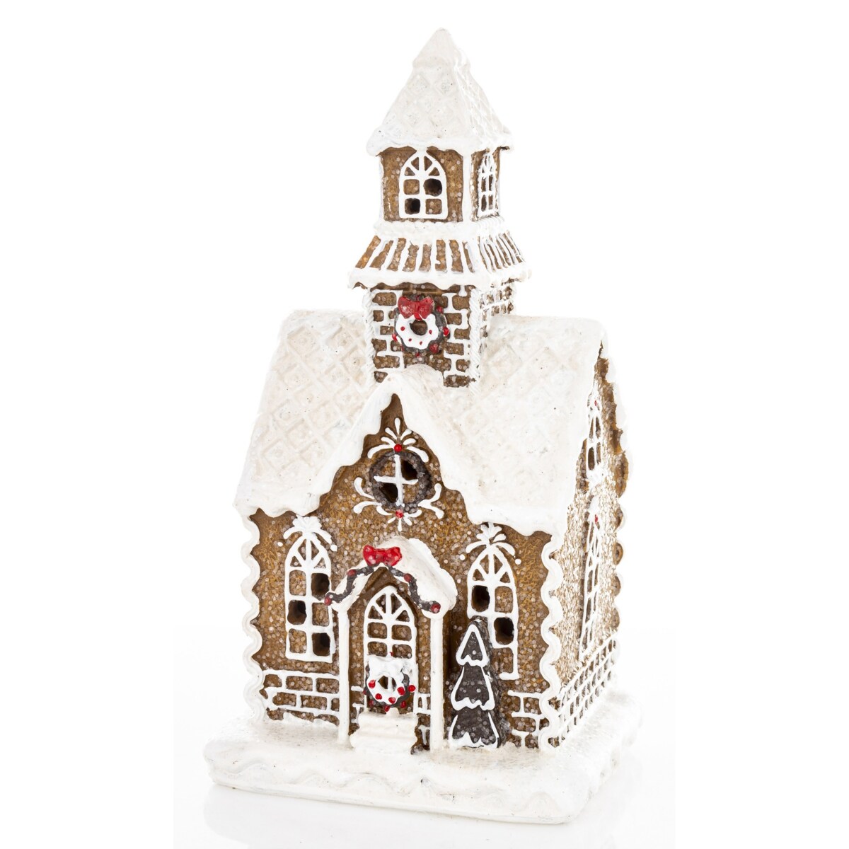Dekoracja domek z piernika LED 22x12x10,5 cm z wieżyczką
