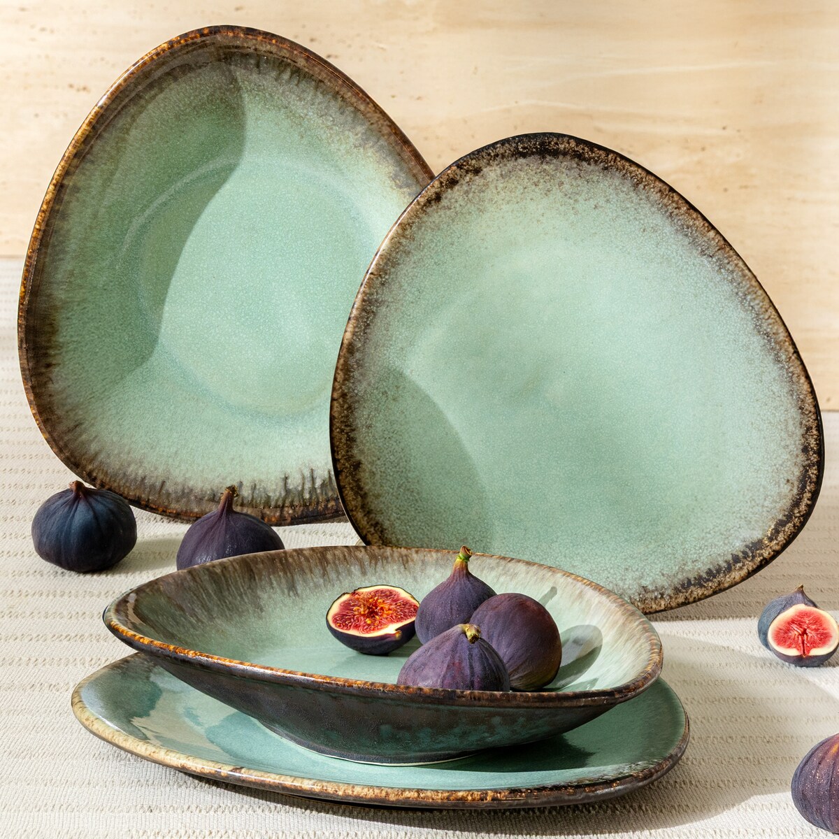 Konsimo PRIMA Zestaw obiadowy 2os. (4 el.), szałwiowy