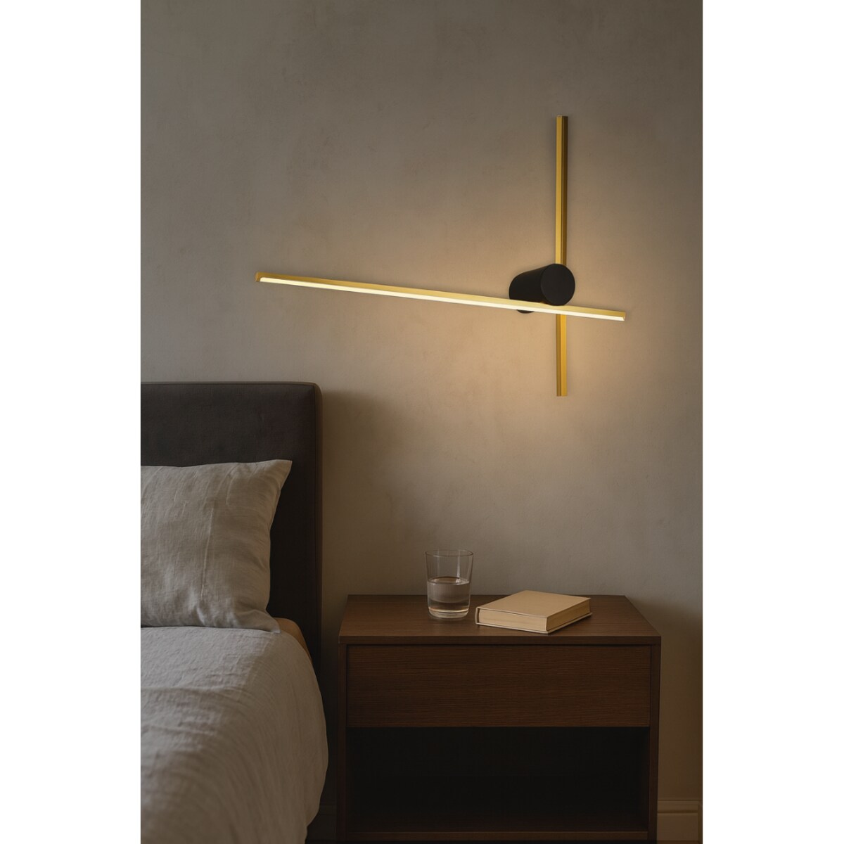 LAMPA ŚCIENNA PORTEBA ZŁOTO CZARNA