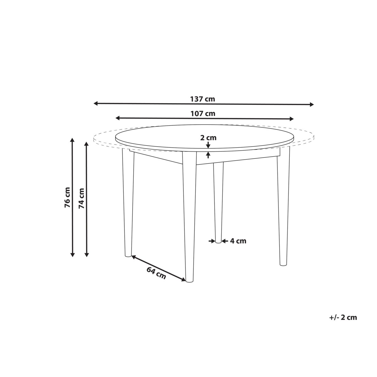 Stół do jadalni rozkładany ECHO Dąb jasny 107/137 cm 107 cm