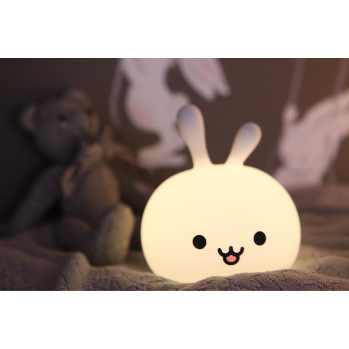 Innogio GIObunny silikonowa lampka nocna LED dla dzieci króliczek 7 kolorów ładowana