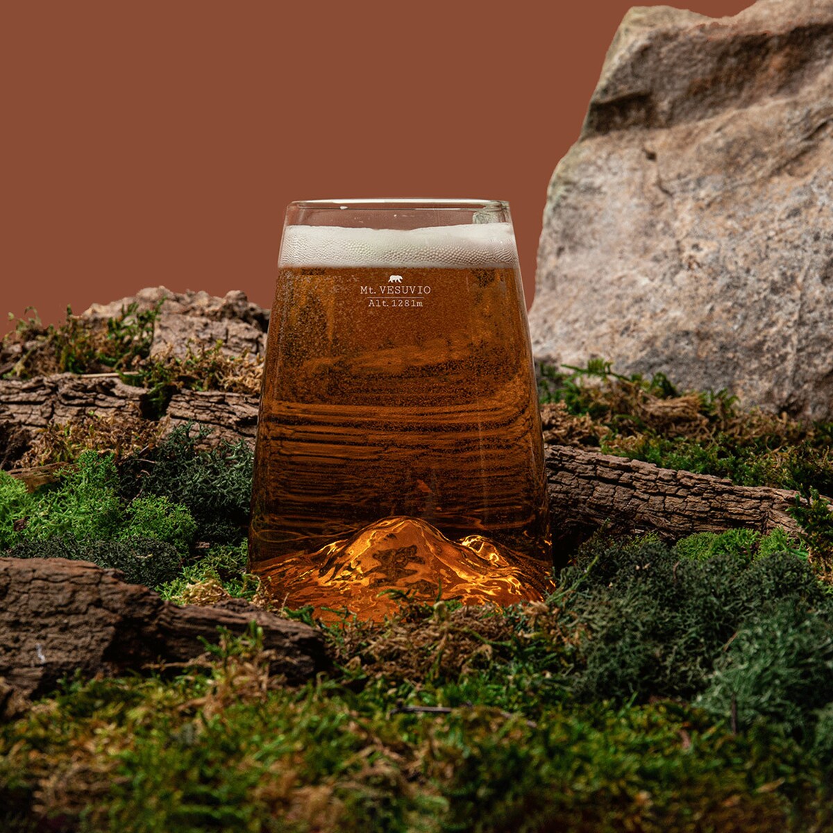 Szklanka Long Drink - Topographic - Vesuvius