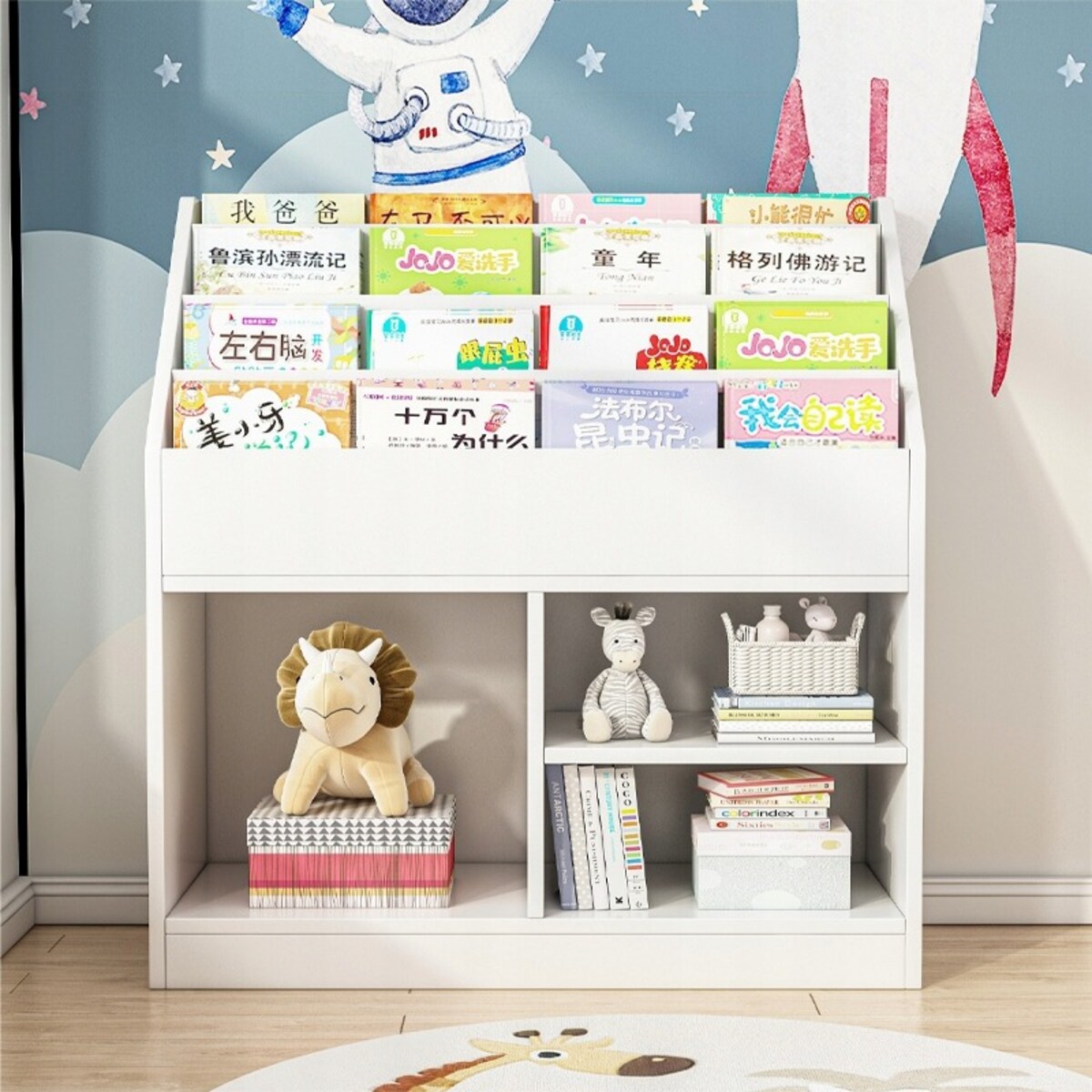 Regał na książki gazety dla dzieci szafka na zabawki stojąca biblioteczka