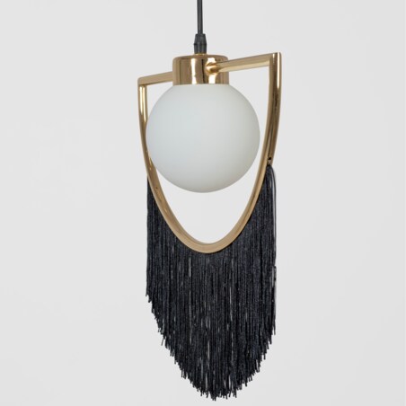 Lampa Sufitowa Wisząca Czarna Złota Glamour Gold